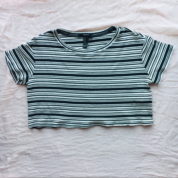 black and white striped top forever 21